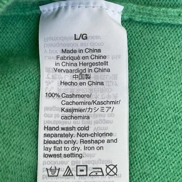 J.Crew 100% Cashmere Crewneck Sweater Green Size L Classic Luxe Knit - Picture 11 of 12
